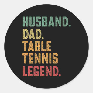 Sticker Rond Hommes mari papa de table de tennis de table légen