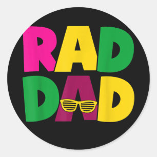 Sticker Rond Hommes Rad Papa Drôle Matching Père Fils 1980s 8
