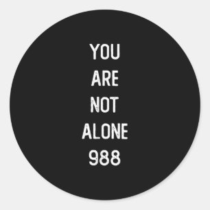Sticker Rond Hommes Vous N'Êtes Pas Seul 988, Prévention Du Sui