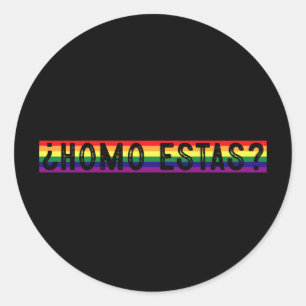 Sticker Rond Homo Estas espagnol Gay pride mexicain LGBTQ Mois