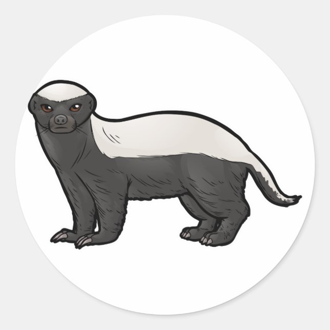 Sticker Rond Honey Badger (Devant)