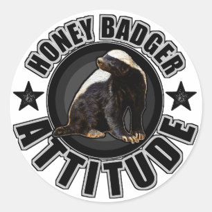 Sticker Rond Honey Badger ATTITUDE - Conception ronde