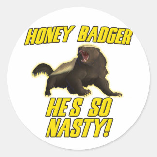 Sticker Rond Honey Badger Il est si mauvais