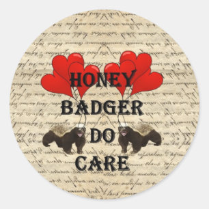 Sticker Rond Honey badger s'occupe