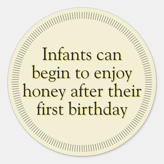 Sticker Rond Honey bébé Avertissement Or (Devant)