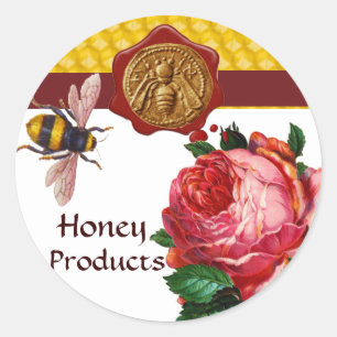 STICKER ROND HONEY BEE AND ROSE ROSE ROSE, OEUVRE DE CONSERVATI