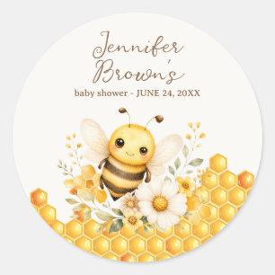 Sticker Rond Honey Bee bébé adorable showering
