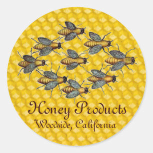 STICKER ROND HONEY BEE / BEEKEEPER BEEKEEPER