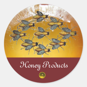 STICKER ROND HONEY BEE / BEEKEEPER BEEKEEPER