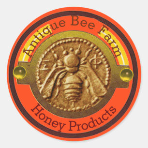 Sticker Rond HONEY BEE / BEEKEEPER BEEKEEPER Orange