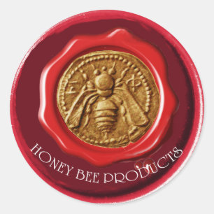STICKER ROND HONEY BEE / BEEKEEPER BEEKEEPER RED WAX SEAL