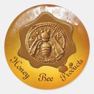 STICKER ROND HONEY BEE / BEEKEEPER BEEKEEPER SCEAU BROWN DE CIR