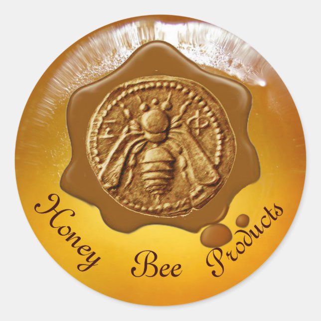 STICKER ROND HONEY BEE / BEEKEEPER BEEKEEPER SCEAU BROWN DE CIR (Devant)