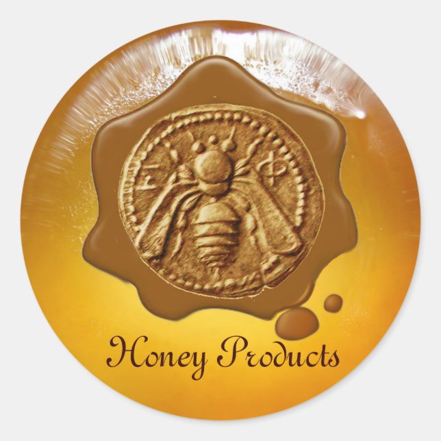 STICKER ROND HONEY BEE / BEEKEEPER BEEKEEPER SCEAU BROWN DE CIR (Devant)