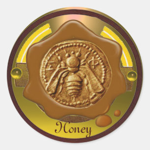 STICKER ROND HONEY BEE / BEEKEEPER BEEKEEPER SCEAU BROWN DE CIR