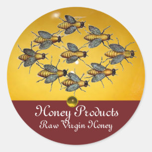 STICKER ROND HONEY BEES/ BEEKEEPER FOURNITURES DE MAINTIEN DE L