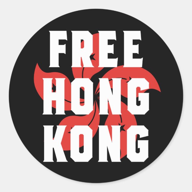 Sticker Rond Hong Kong libre (Devant)