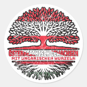 Sticker Rond Hongrie Autriche Autriche Arbre