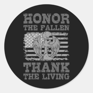 Sticker Rond HONNEUR FALLEN American Veterans Gift Veterans Vet