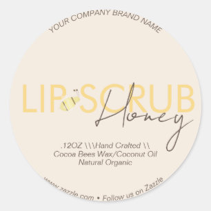Sticker Rond Honneur Lip Scrub Emballage d'entreprise