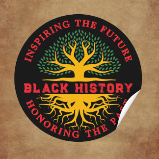 Sticker Rond Honorer le Mois de l'histoire des Noirs inspirant