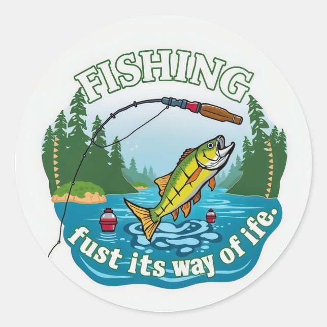 Sticker Rond Hook on Nature : L'art de la pêche (Devant)