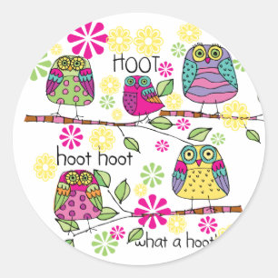 Sticker Rond Hootie Owl