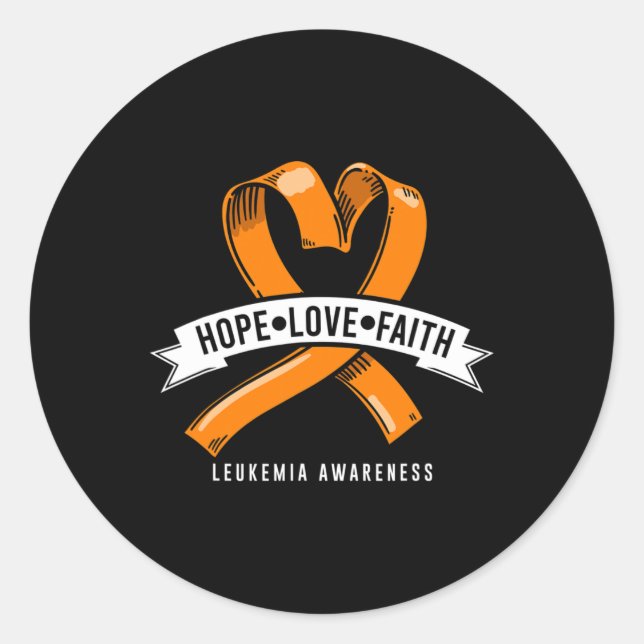 Sticker Rond Hope Faith Loth Leukemia Sensibilisation au cancer (Devant)