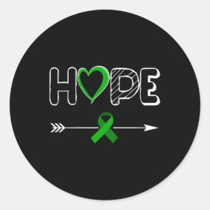 Sticker Rond Hope Green Ribbon Sensibilisation à la maladie rén