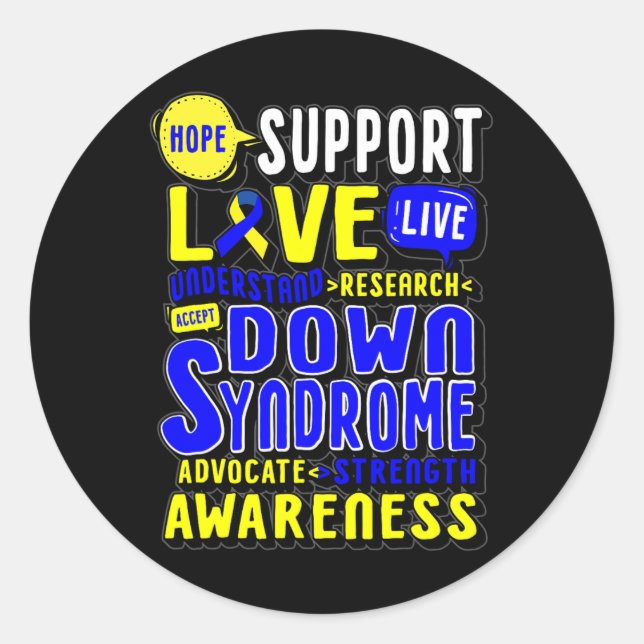 Sticker Rond Hope Love World Down Syndrome Day Femmes Enfants (Devant)