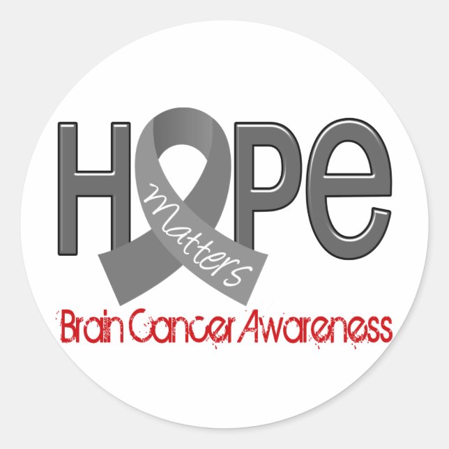 Sticker Rond Hope Matters 2 Cancer du cerveau (Devant)