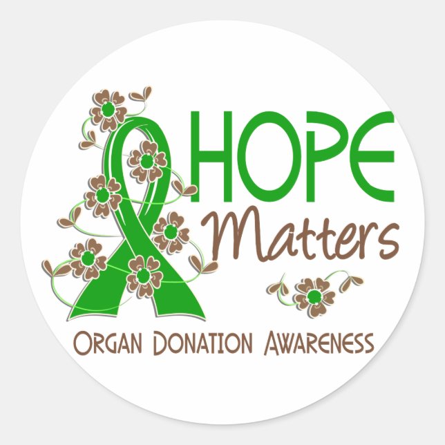 Sticker Rond Hope Matters 3 Don d'organes (Devant)