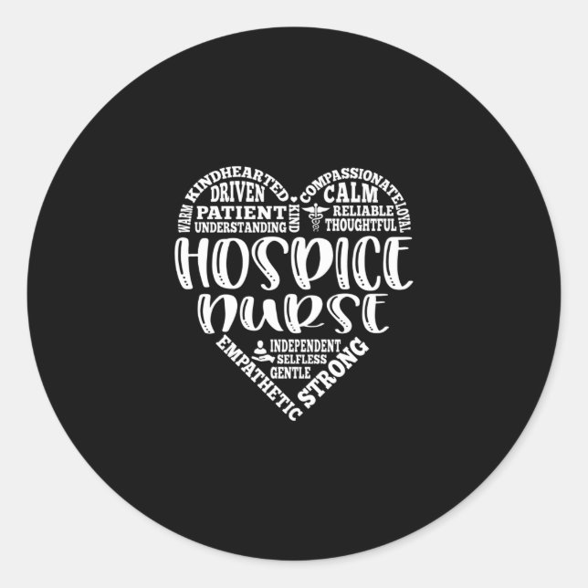 Sticker Rond Hôpital, infirmière d'hospice, rn cna (Devant)
