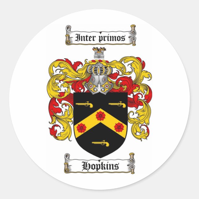 STICKER ROND HOPKINS FAMILLE CREST - HOPKINS COAT D'ARMES (Devant)