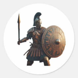 Sticker Rond Hoplite grec