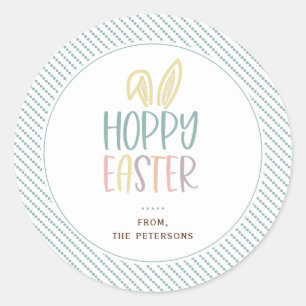 Sticker Rond Hoppy Ears Bunny Pâques