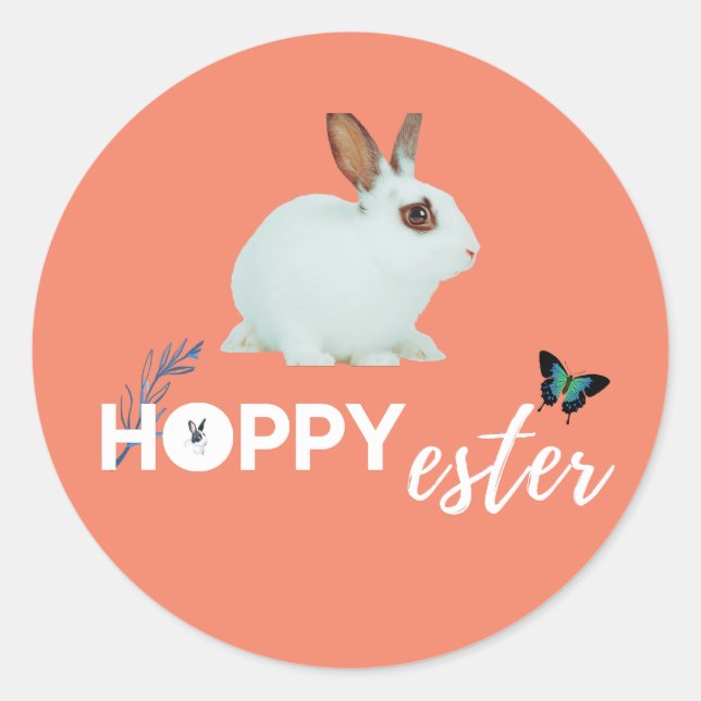 Sticker Rond Hoppy Ester Funny Design (Devant)