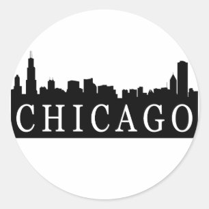 Sticker Rond Horizon de Chicago