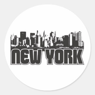 Sticker Rond Horizon de New York