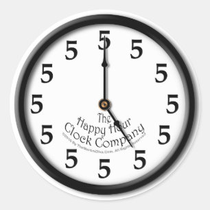 STICKER ROND HORLOGE À CINQ HEURES