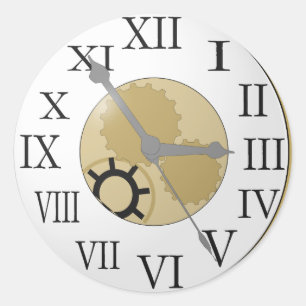 Sticker Rond Horloge antique