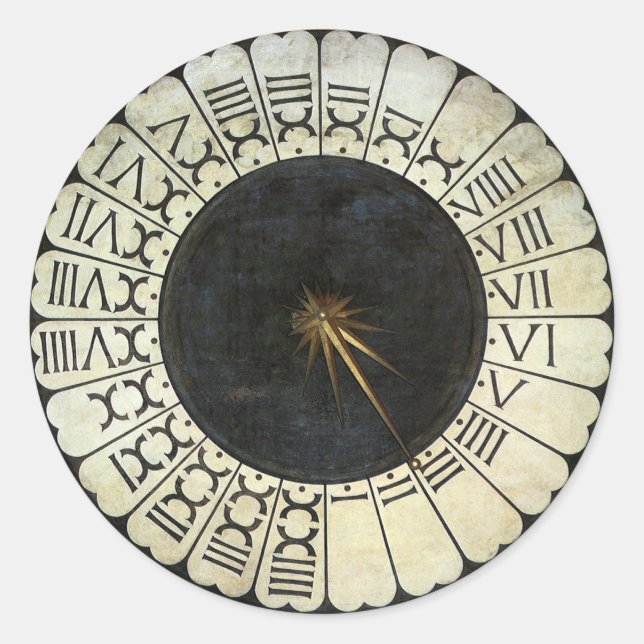 Sticker Rond Horloge dans le Duomo par Paolo Uccello (Devant)