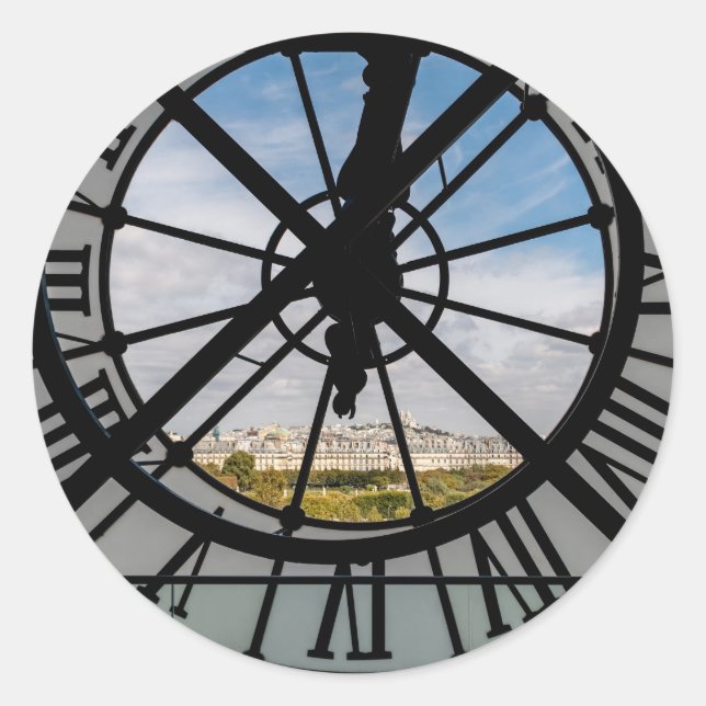 Sticker Rond Horloge géante en verre au Musée d'Orsay - Paris (Devant)