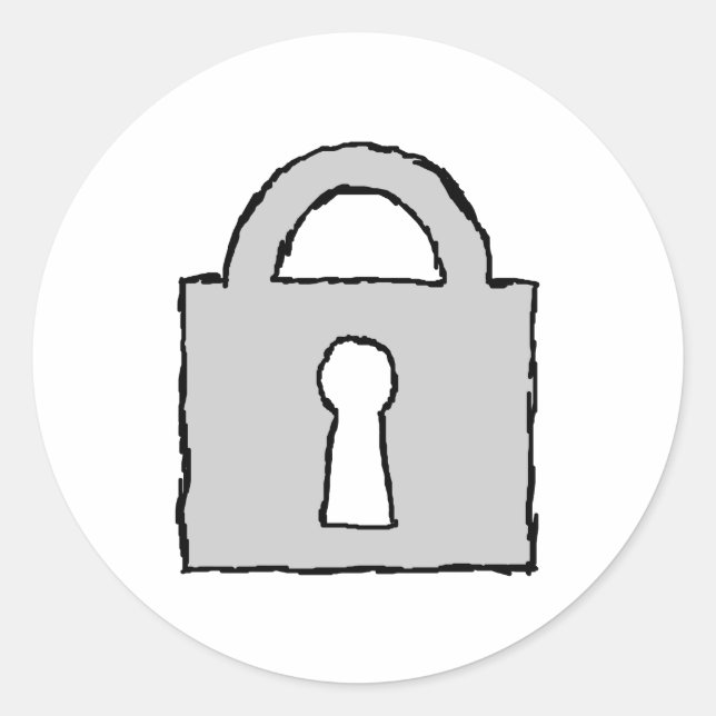 Sticker Rond Horloge. Icône Top Secret ou Confidential. (Devant)