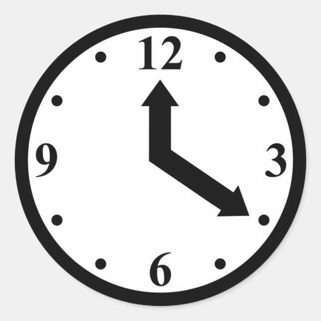 Sticker Rond Horloge noire (Devant)