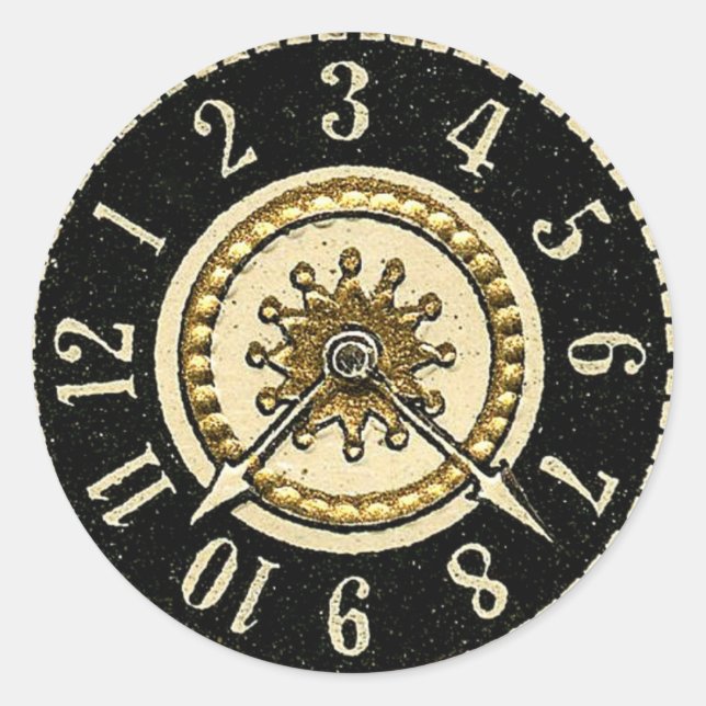 Sticker Rond Horloge vintage (Devant)