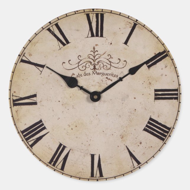 Sticker Rond Horloge vintage (Devant)