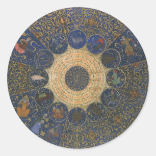 Sticker Rond Horoscope des dirigeants vintages, Zodiaque islami