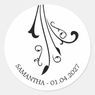 Sticker Rond Horreur Ornementale Black Gothique