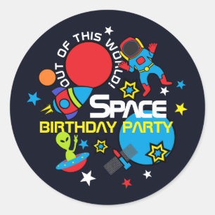 Sticker Rond Hors de ce monde !, Anniversaire